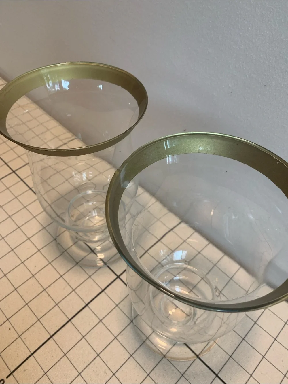 Set of 2 Vintage International Silver Company Hurricanes with Gold Rim